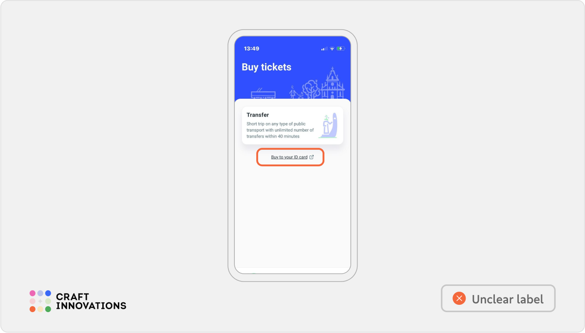Self-Descriptiveness Usability Principle by Craft Innovations - 2.2.1. Simple and Understandable (LeoCard)