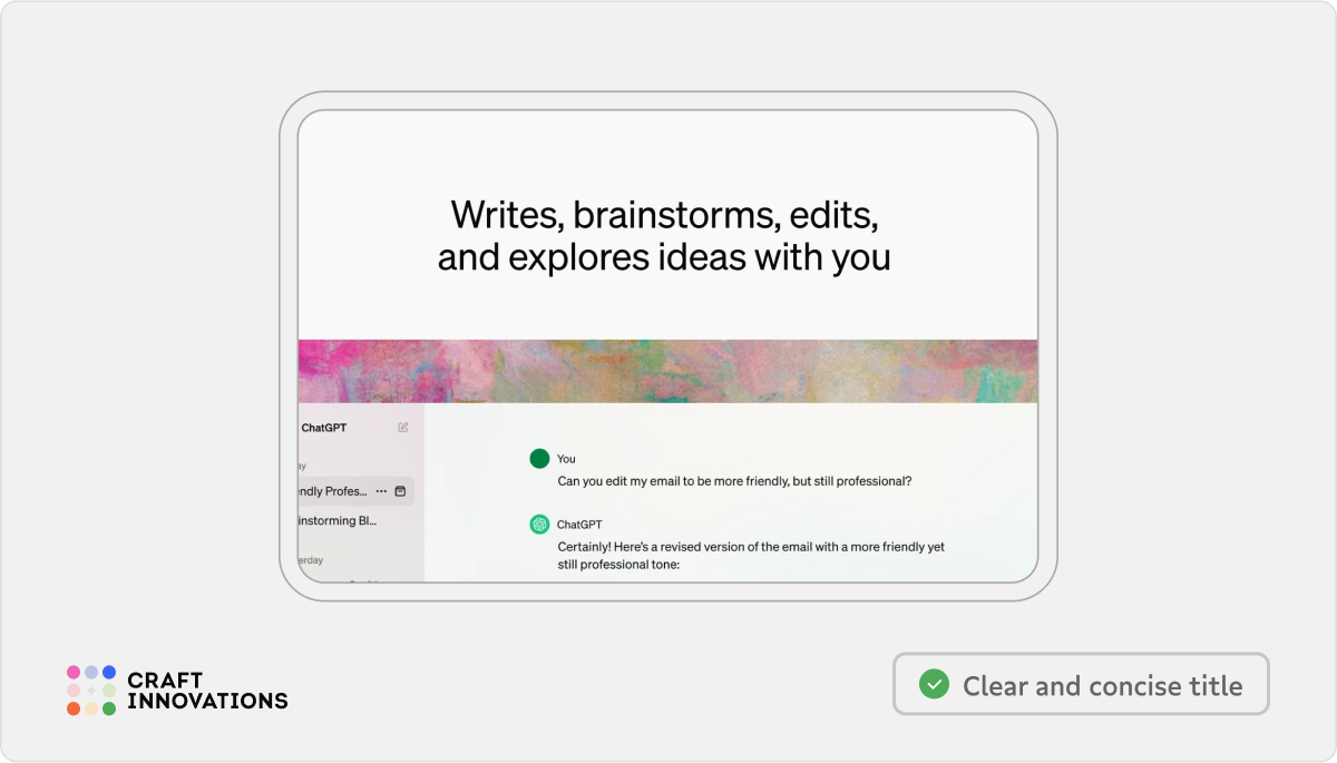 Self-Descriptiveness Usability Principle by Craft Innovations - 2.2.2. Concise (ChatGPT)