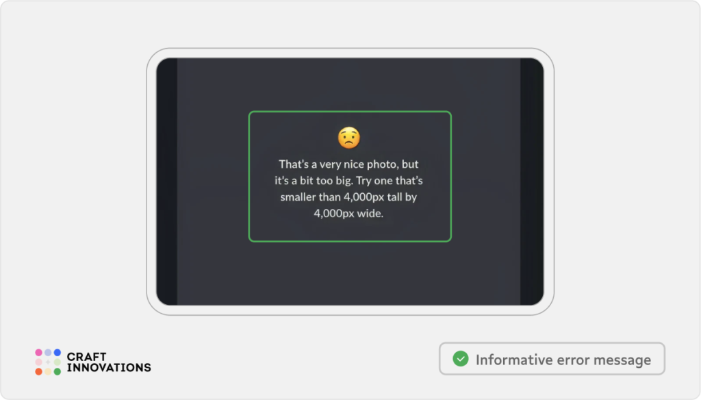 Controllability. Usability Principles by Craft Innovations - 3.2.2. Comprehensive Error Messages (Slack)