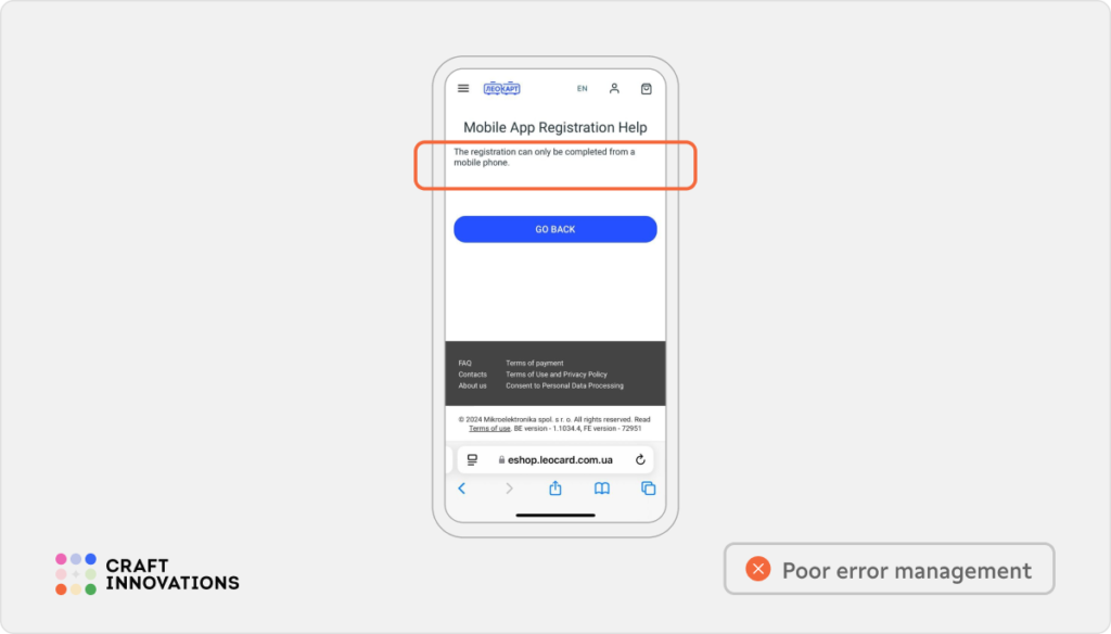 Controllability. Usability Principles by Craft Innovations - 3.2.3. Easy Error Correction (LeoCard)