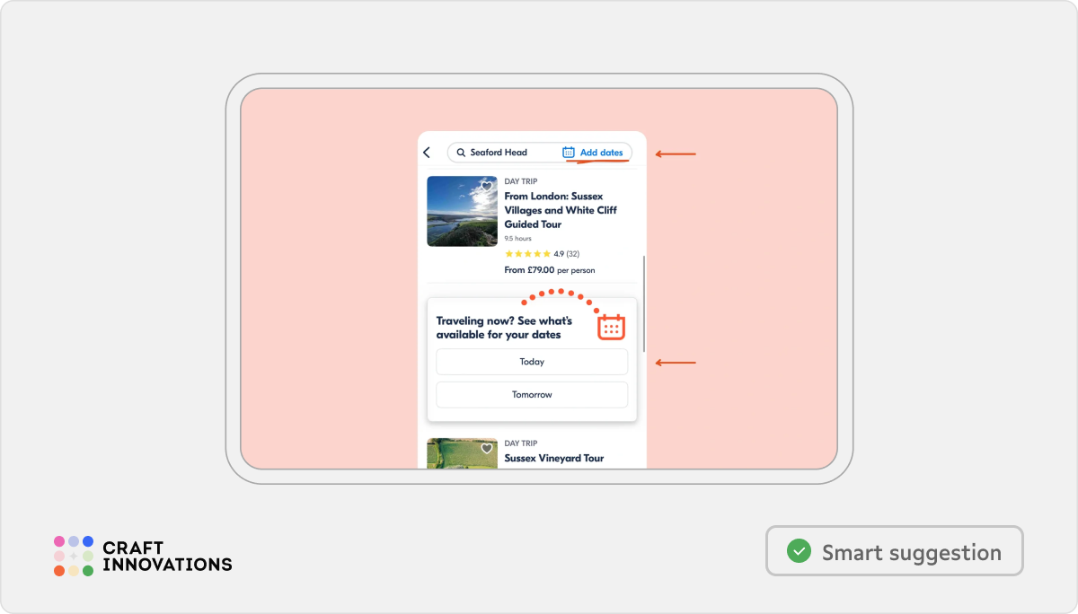 User Engagement. Usability Principles by Craft Innovations - 4.2. Accelerators (GetYourGuide Example)