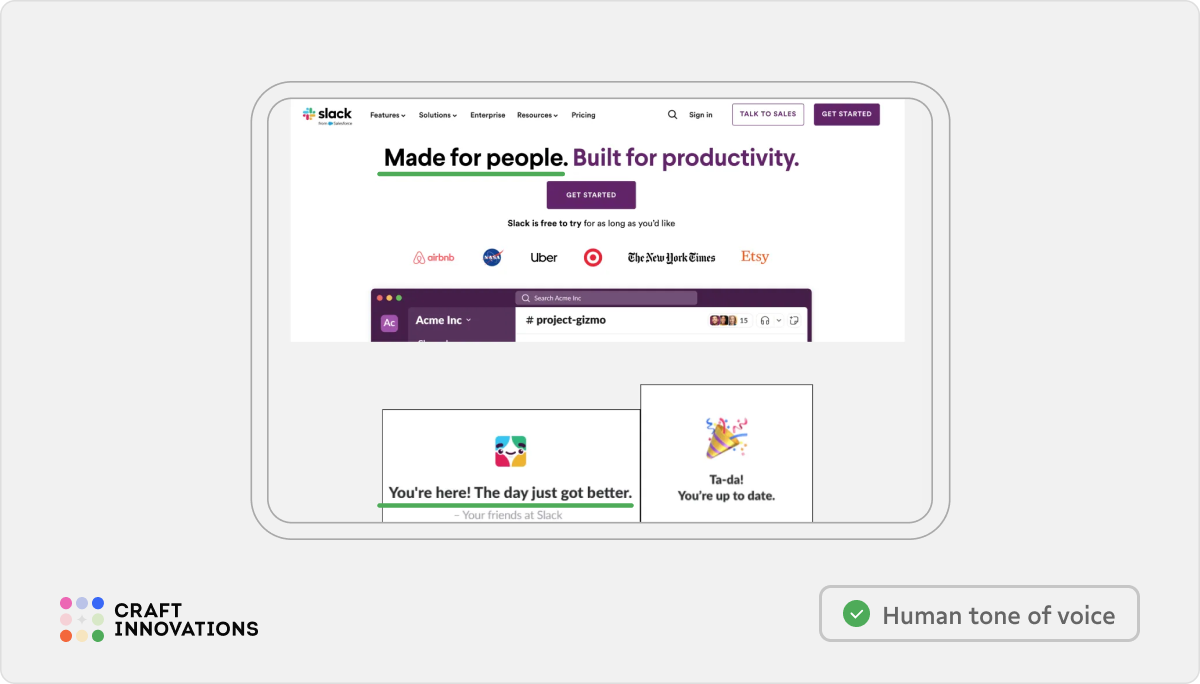 User Engagement. Usability Principles by Craft Innovations - 4.4. Positive Intent (Slack Example)