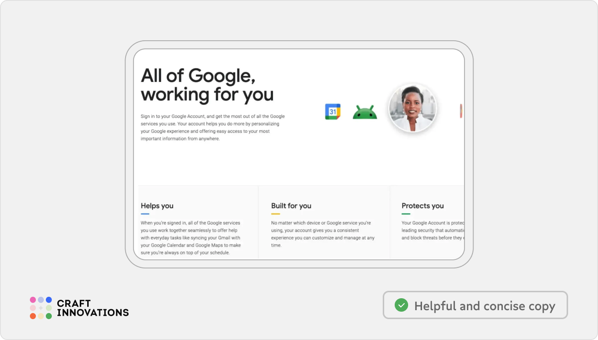 User Engagement. Usability Principles by Craft Innovations - 4.4. Positive Intent (Google Products Example)