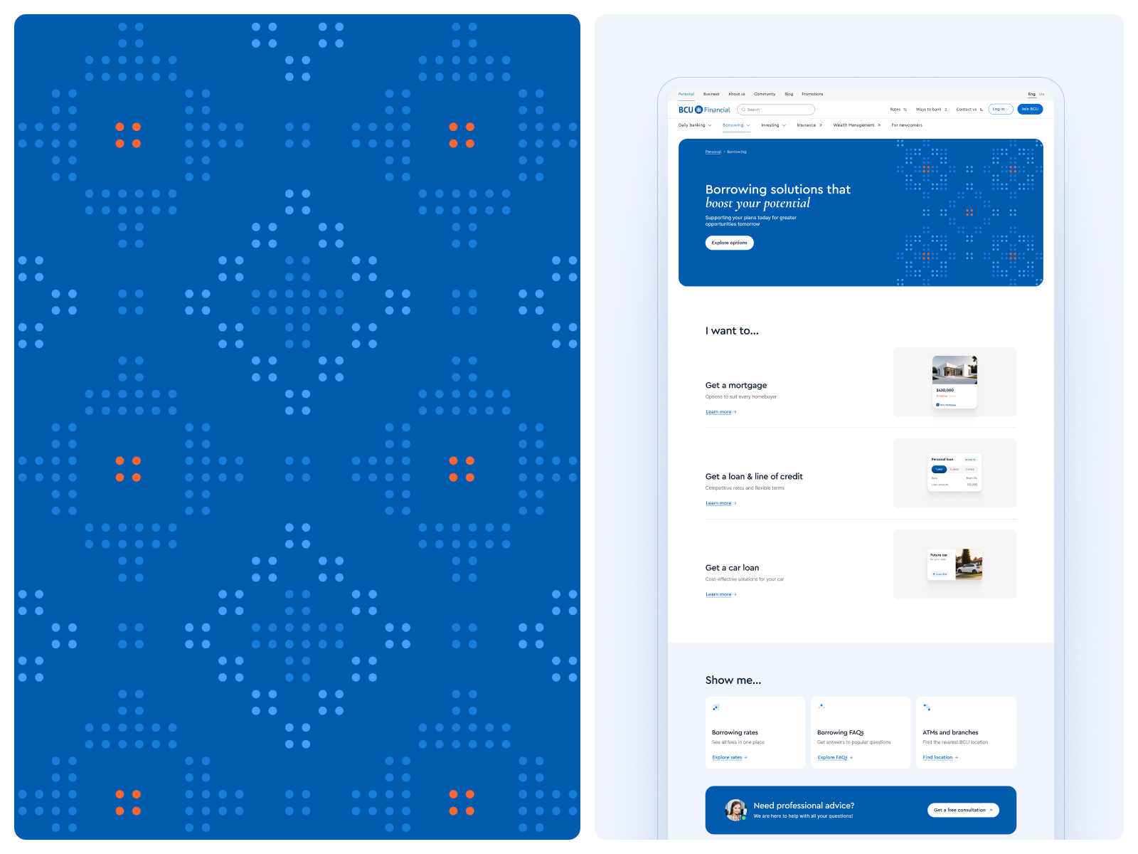 BCU Financial Credit Union Redesign Case Study - Ukrainian pattern