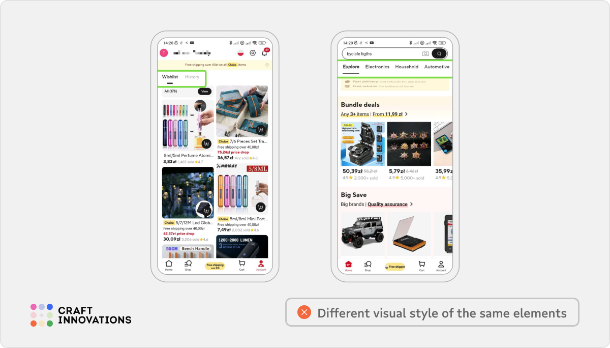 Internal Consistency. Usability Principles by Craft Innovations - 5.3.3. Consistent visual design of elements