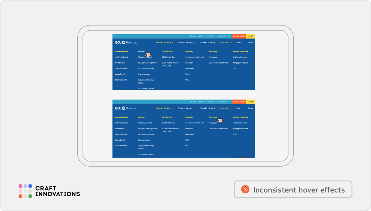Internal Consistency. Usability Principles by Craft Innovations - 5.4.1. Consistency in interface behavior