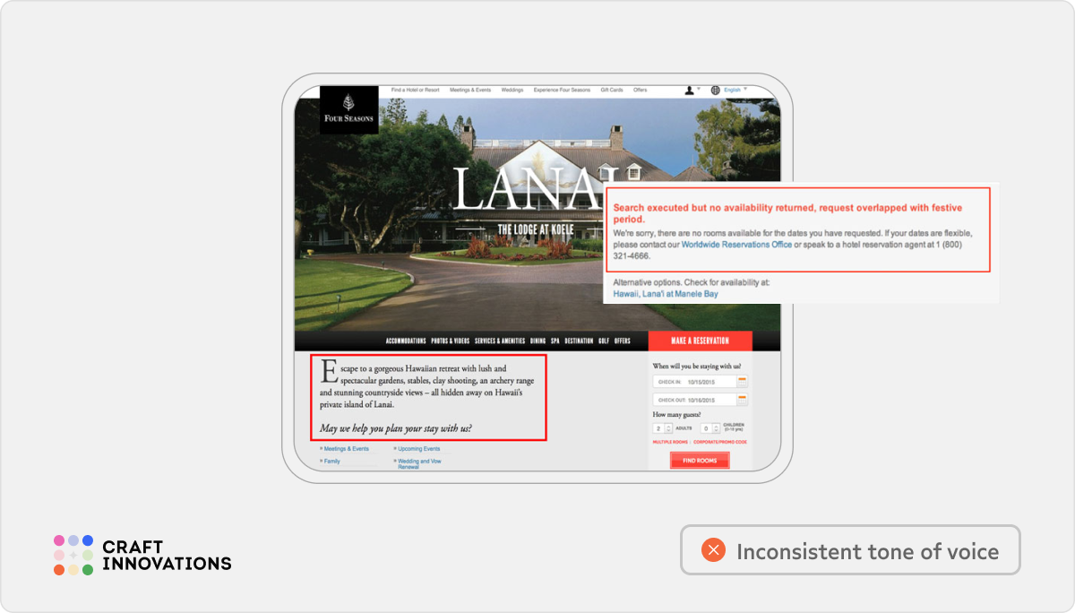 Internal Consistency. Usability Principles by Craft Innovations - 5.5.1. Consistent communication style with users