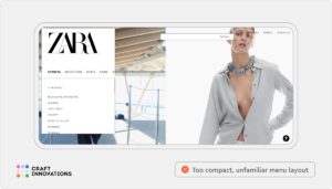 use-of-common-interface-patterns. Example: Zara