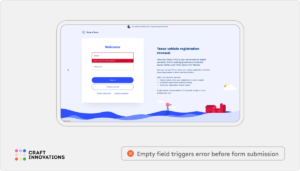 Empty field triggers error before form submission