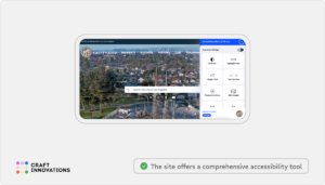 The site offers a comprehensive accessibility tool