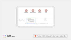 Footer link is skipped in keyboard tab order