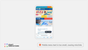 Mobile menu text is too small, causing misclicks